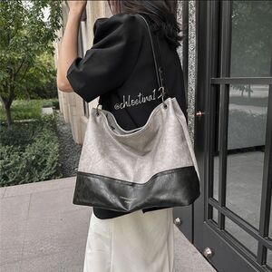 New Hobo Handbags for Women Vegan Leather Contrast Colors Top Handle Satchel Bag